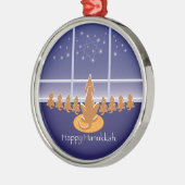 WagsToWishes®_Menorah Dogs Metalen Ornament (Links)