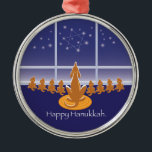 WagsToWishes®_Menorah Dogs Metalen Ornament<br><div class="desc"></div>