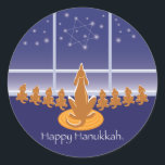WagsToWishes_Menorah Dogs Ronde Sticker<br><div class="desc"></div>