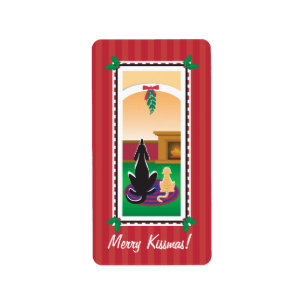 WagsToWishes_Merry Kissmas cadeauomslag Etiket