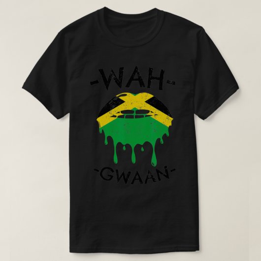 Wah Gwaan Cute Jamaican Flag Design T-shirt (Design voorkant)