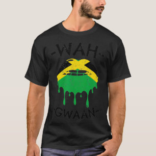 Wah Gwaan Cute Jamaican Flag Design T-shirt