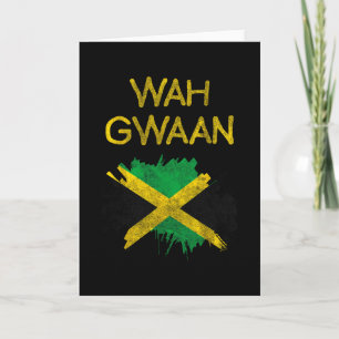 Wah Gwaan Jamaica Vlag Jamaicaanse Trots Reggae Va Kaart