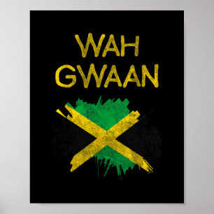 Wah Gwaan Jamaica Vlag Jamaicaanse Trots Reggae Va Poster