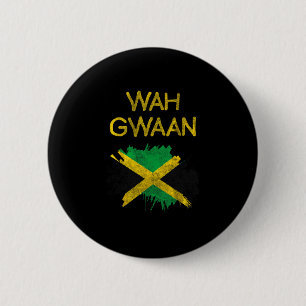 Wah Gwaan Jamaica Vlag Jamaicaanse Trots Reggae Va Ronde Button 5,7 Cm