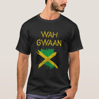 Wah Gwaan Jamaica Vlag Jamaicaanse Trots Reggae Va T-shirt
