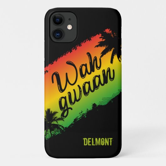 Wah Gwaan Jamaicaanse Rasta Patois Zwart Case-Mate iPhone Case (Achterkant)