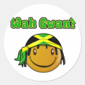 wah gwan ronde sticker (Voorkant)
