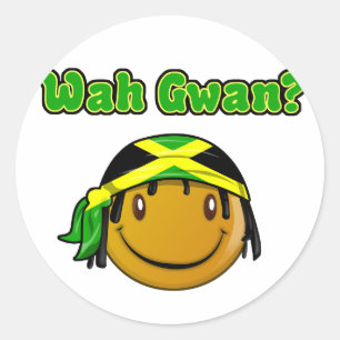 wah gwan ronde sticker