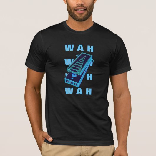 WAH WAH Guitar Pedal Blue Green stijl 2 T-shirt (Voorkant)
