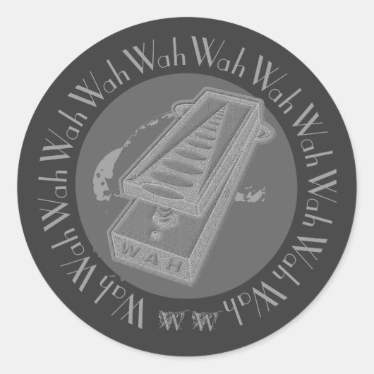 Wah Wah Pedal Gray Ronde Sticker (Voorkant)