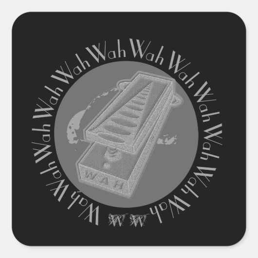 Wah Wah Pedal Gray Vierkante Sticker (Voorkant)