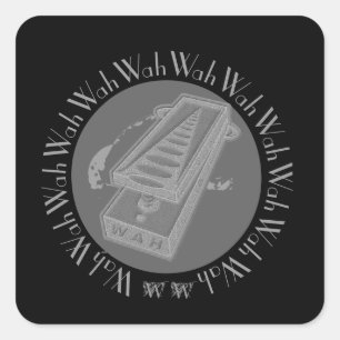 Wah Wah Pedal Gray Vierkante Sticker