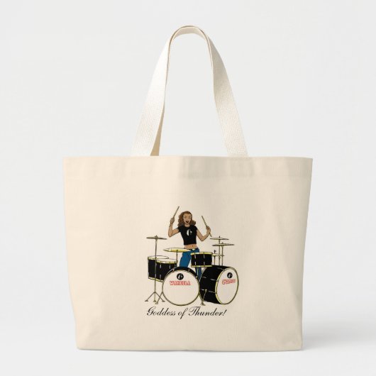 Waheela Drummer Girl Grote Tote Bag (Voorkant)