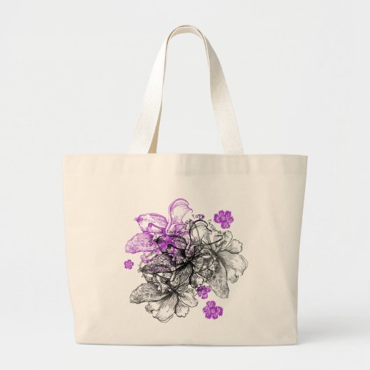 Wahine Lace Hawaïaanse Orchidee Grote Tote Bag (Voorkant)