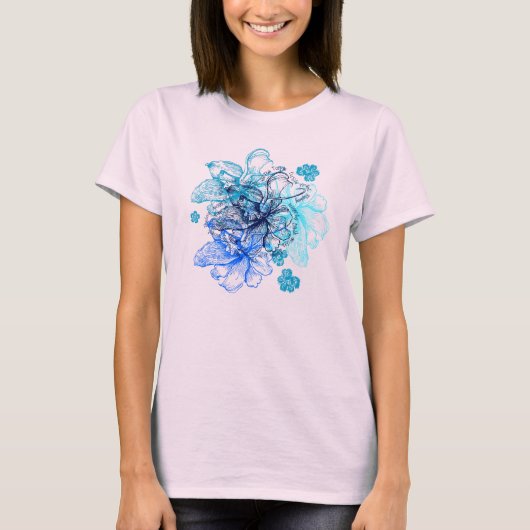 Wahine Lace Hawaïaanse Orchidee T-shirt (Voorkant)