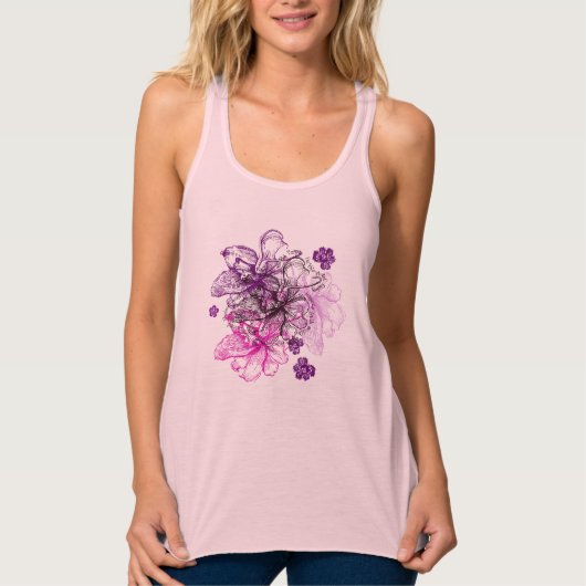 Wahine Lace Hawaïaanse Orchidee Tanktop (Voorkant)