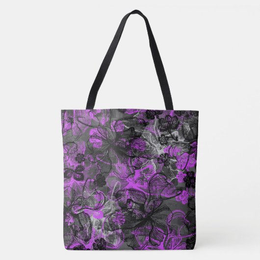 Wahine Lace Hawaiian Orchid Beach Tote Bag (Voorkant)