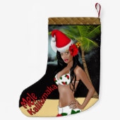 Wahine Pin-up Mele Kalikimaka kerststop b Kleine Kerstsok (Achterkant)