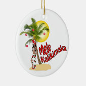 Wahine Pin-up Mele Kalikimaka kerstversiering 2 Keramisch Ornament (Rechts)