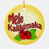 Wahine Pin-up Mele Kalikimaka kerstversiering 2 Keramisch Ornament (Achterkant)