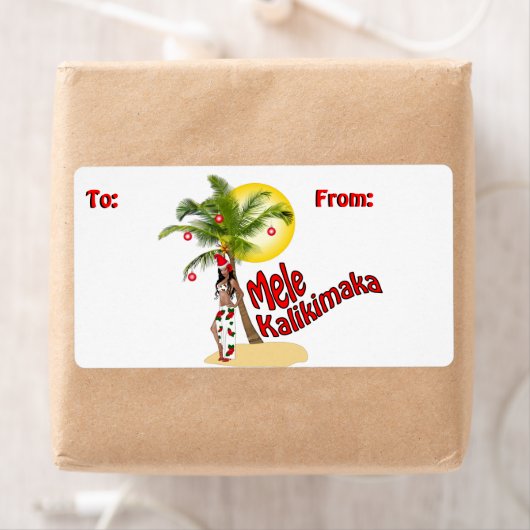 Wahine Pinup Christmas Gift Label Labels (Insitu)