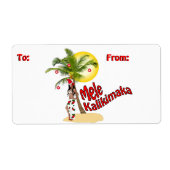 Wahine Pinup Christmas Gift Label Labels (Voorkant)