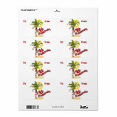 Wahine Pinup Christmas Gift Label Labels (Full Sheet)