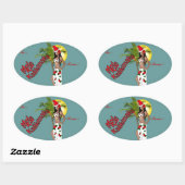 Wahine Pinup Kerst Gift Label Stickers (Vel)