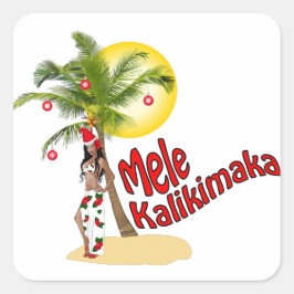 Wahine Pinup Mele Kalikimaka Kerst stickers
