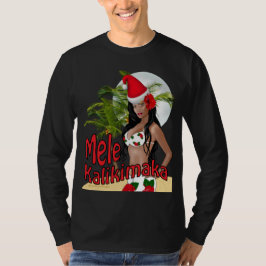 Wahine Pinup Mele Kalikimaka Kerstmis T-Shirt 04