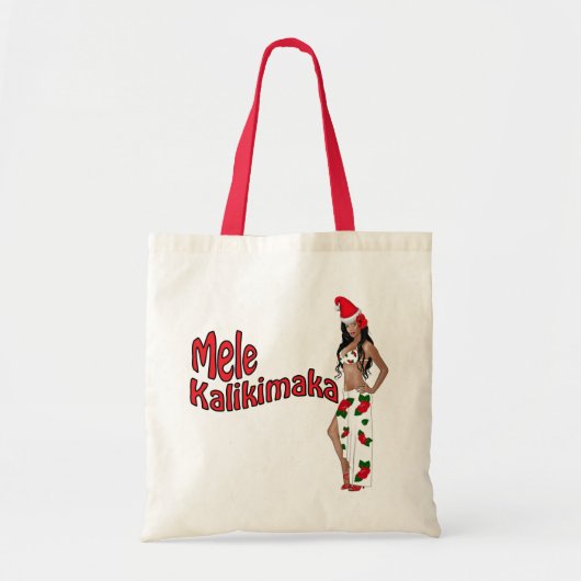 Wahine Pinup Mele Kalikimaka kersttas 2 Tote Bag (Voorkant)