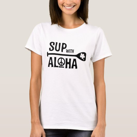 Wahine SUP met Aloha T-shirt (Voorkant)