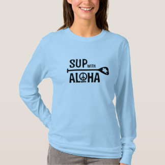 Wahine SUP met Aloha T-shirt met lange hoes