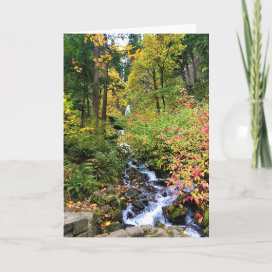 Wahkeena-Herfsten, Columbia River Gorge, Oregon Kaart (Voorkant)