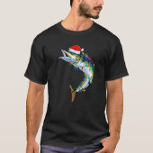 Wahoo Fish Lover Xmas Santa Hat Wahoo Kerstmis T-shirt (Voorkant)