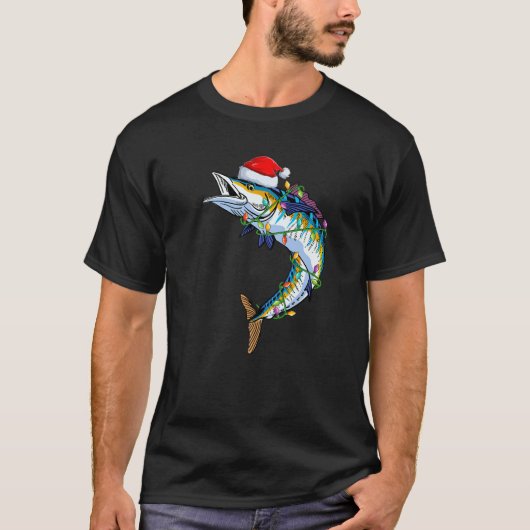 Wahoo Fish Lover Xmas Santa Hat Wahoo Kerstmis T-shirt (Voorkant)