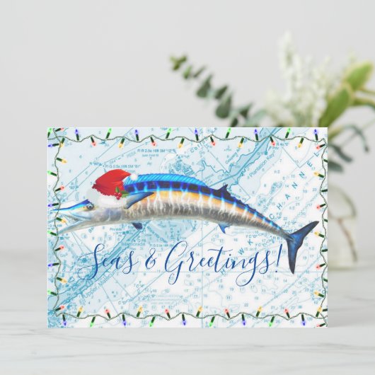 Wahoo Flat Holiday Kaart (Staand voorkant)