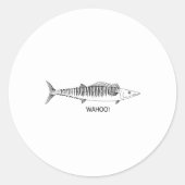 WAHOO! Line Art Ronde Sticker (Voorkant)