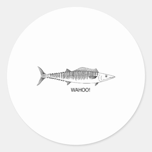 WAHOO! Line Art Ronde Sticker (Voorkant)