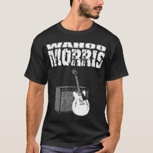 Wahoo Morris T, White on Black: Guitaar & ampère T-shirt