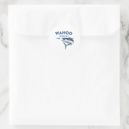 Wahoo Slayer Salt Water Fishing Wahoo Ronde Sticker (Tas)