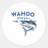 Wahoo Slayer Salt Water Fishing Wahoo  Ronde Sticker (Voorkant)