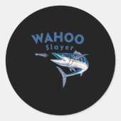 Wahoo Slayer Salt Water Fishing Wahoo  Ronde Sticker (Voorkant)