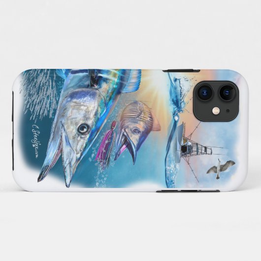 Wahoo vissen print op je telefoon Case-Mate iPhone case (Achterkant (horizontaal))