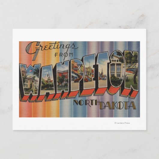 Wahpeton, North Dakota - Grote letterscènes Briefkaart (Voorkant)