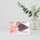 Wahrsager Tarot Kartenleger Pendel Zukunft lila Visitekaartje (Staand voorkant)