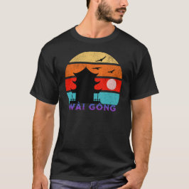 Wài Gōng Retro Zonsondergang Oceaan Grootvader T-shirt