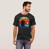 Wài Gōng Retro Zonsondergang Oceaan Grootvader T-shirt (Voorkant volledig)