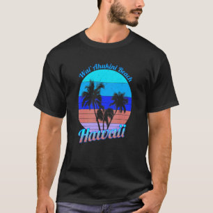 Wai'ahukini Beach Hawaï Retro Tropische palmbomen T-shirt